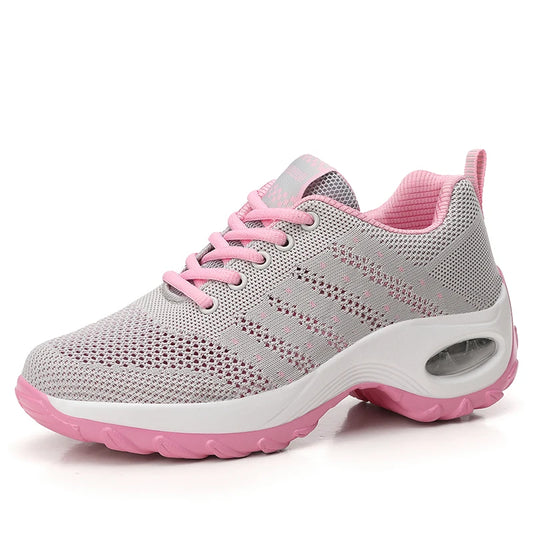 2020 Breathable Shoes Women Sports Air Sole Running Shoes Sneakers Outdoor Walking Jogging Trainers Flying Weaving Leisure Shoes