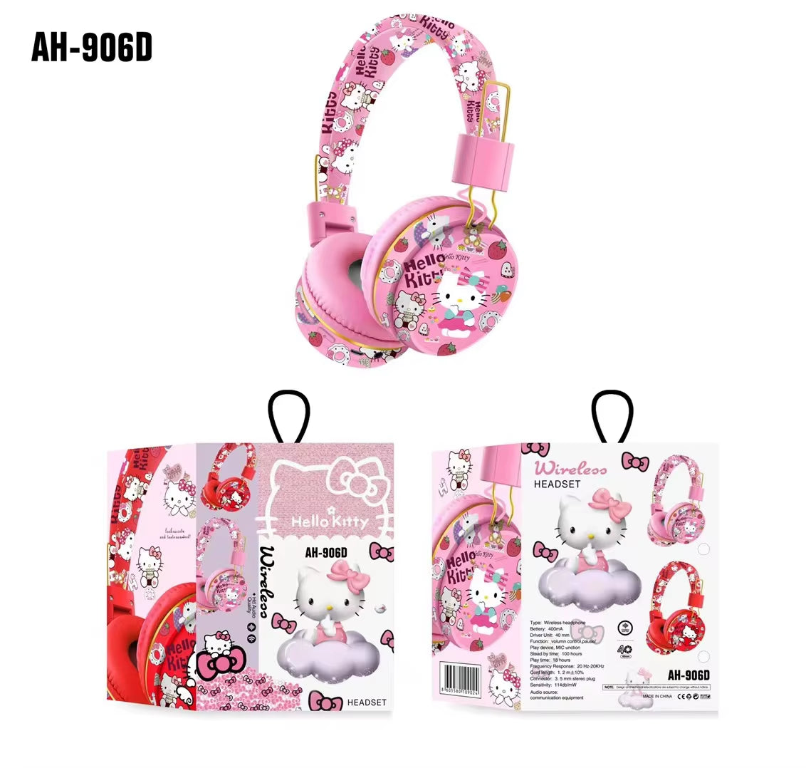 Hello Kitty Cute Bluetooth Headphone Wireless Headsets Anime Cartoon Stereo Headset Earphone with Mic Fashion Hottie Y2K Gifts