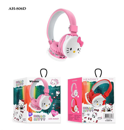 Hello Kitty Cute Bluetooth Headphone Wireless Headsets Anime Cartoon Stereo Headset Earphone with Mic Fashion Hottie Y2K Gifts