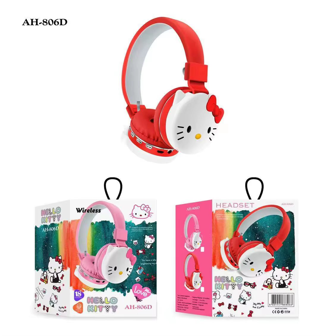 Hello Kitty Cute Bluetooth Headphone Wireless Headsets Anime Cartoon Stereo Headset Earphone with Mic Fashion Hottie Y2K Gifts